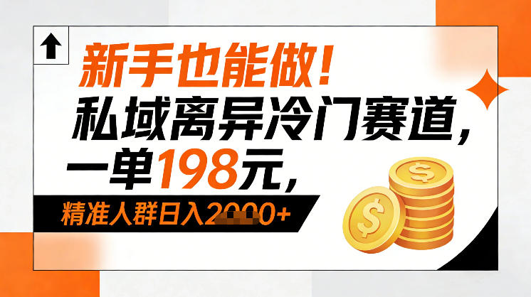 新手也能做！私域离异冷门赛道，一单198，精准人群日入1k+-阿信云网创合伙人